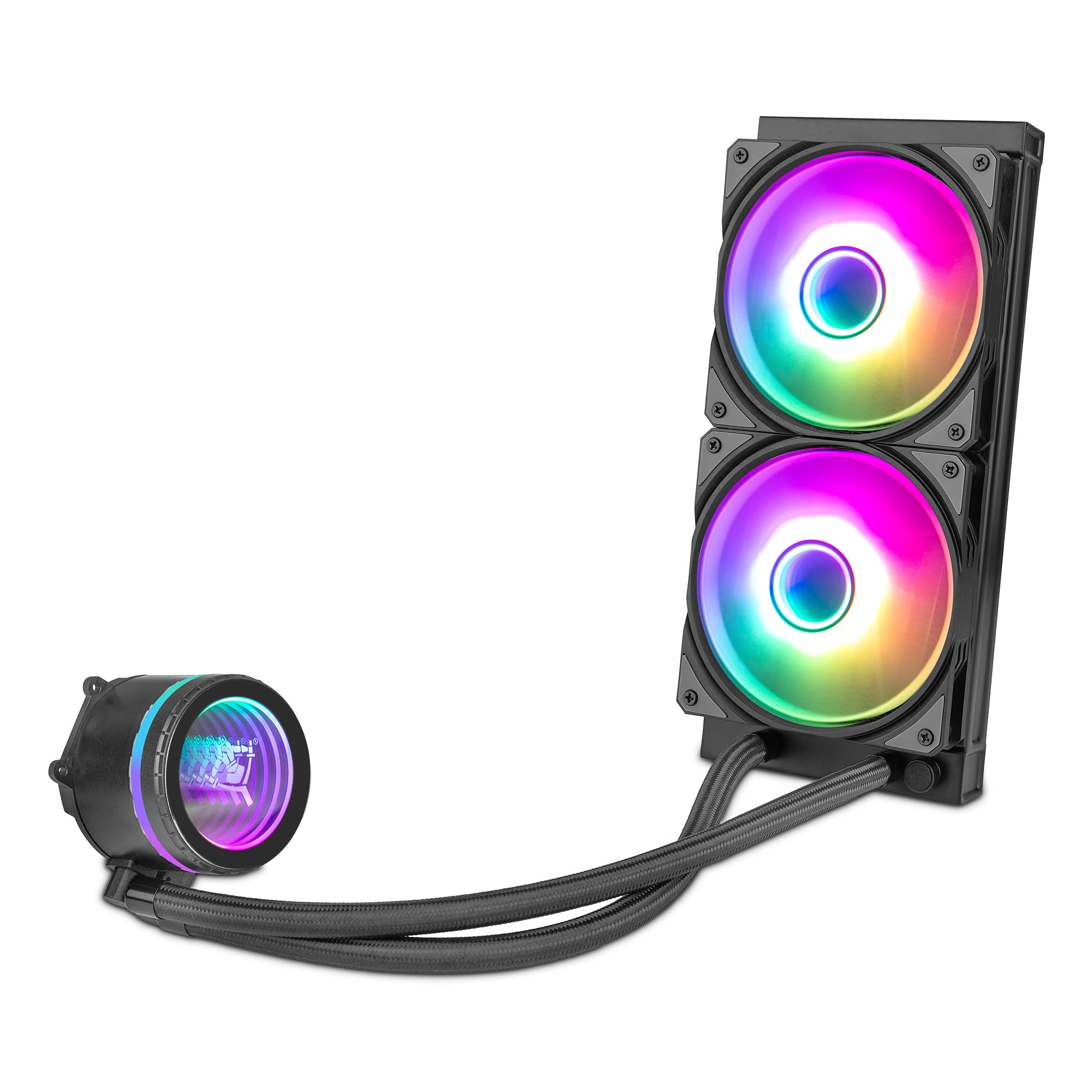 Yeyian Sistema di Raffreddamento Liquido AIO per CPU Intel AMD Serie PC Gaming per Computer Desktop Silenzioso PWM | 2 Ventole ARGB 240 mm | 2000 RPM | (Nuovo 2024)