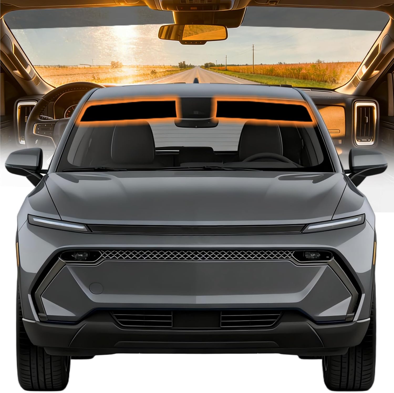AUTOTEK Precut Front Windshield Sun Strip Tint for Chevrolet Equinox EV 2024-2026, SUV DIY Tint Film for Chevy Windows, Anti-Glare UV Block Sun Shade Protector for Long Drives, Easy to Install