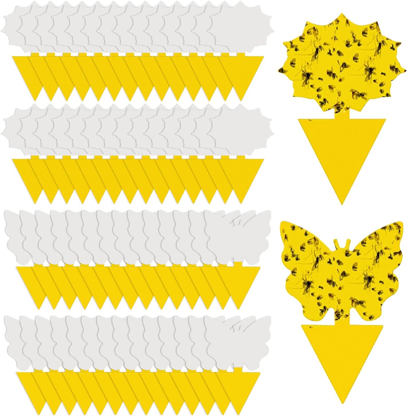 58 Pack Flying Insect Traps for Plants – Yellow Sticky Traps for Gnat, Fly & Flying Bug, Indoor Outdoor Flying Bug Catcher for Pots, Garden & Kitchen (58 Pcs Classic)