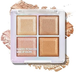 Boobeen Paleta de rubor e iluminador, 4 color...