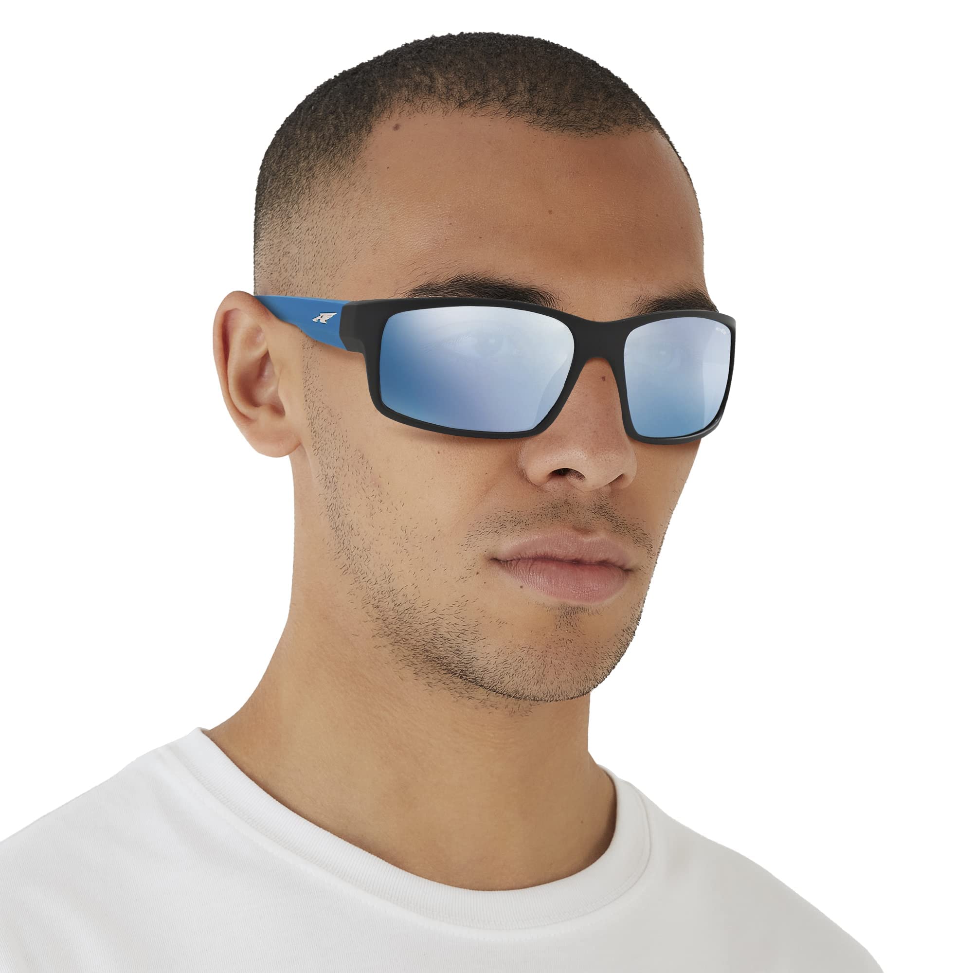 An4202 Fastball Gafas de sol rectangulares, Negro caucho 6