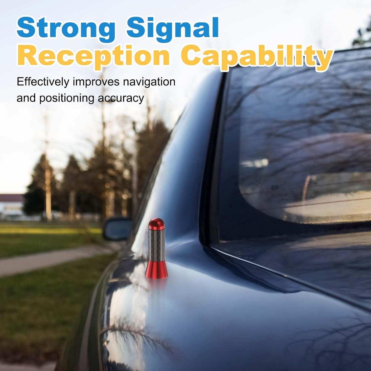 Car Short Antenna 1.4" Aluminum Replacement Radio Antenna,Blue image 5