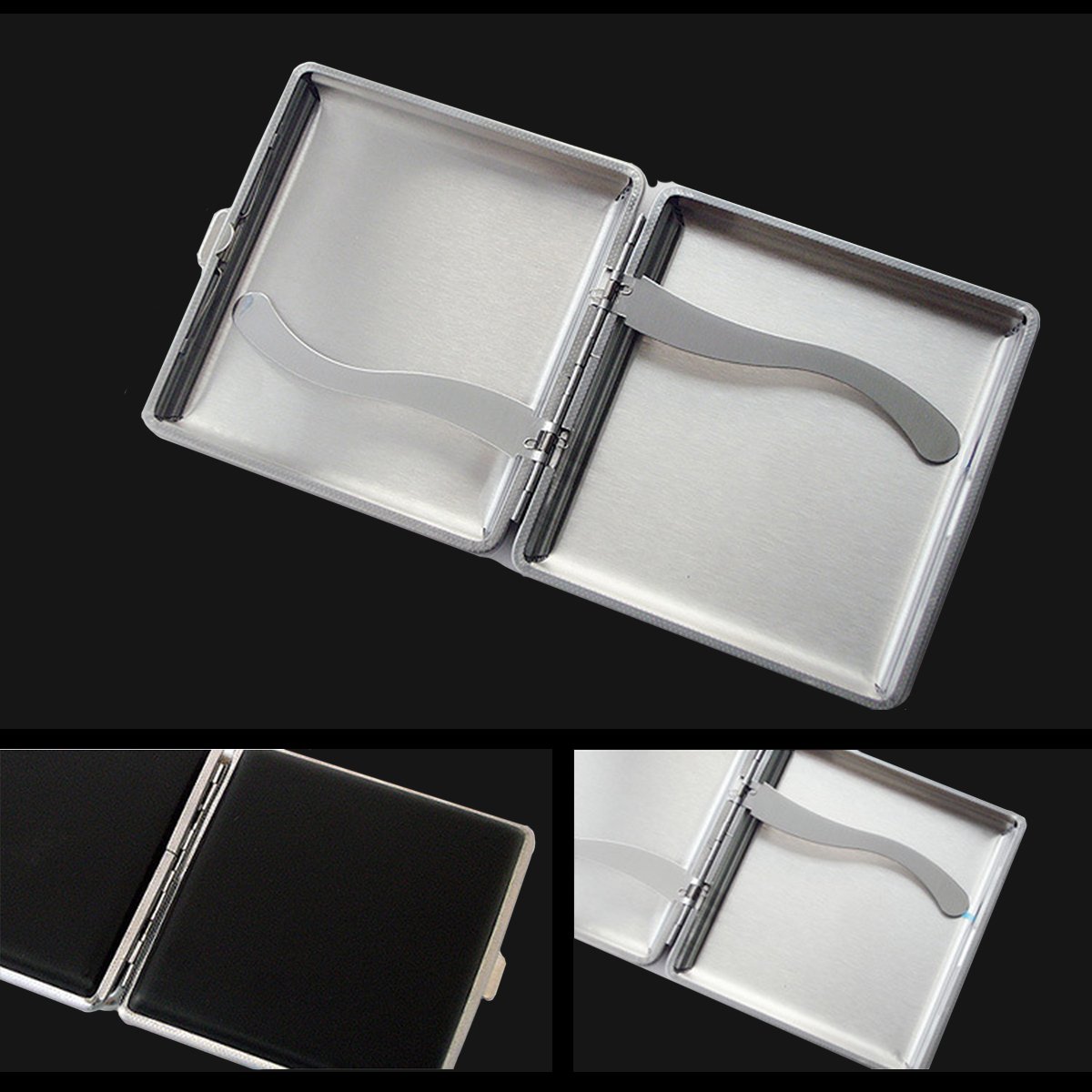 Leather Black Cigarette Case Holds 20 Cigarette (For Regular Size and King Size 84mm Only)