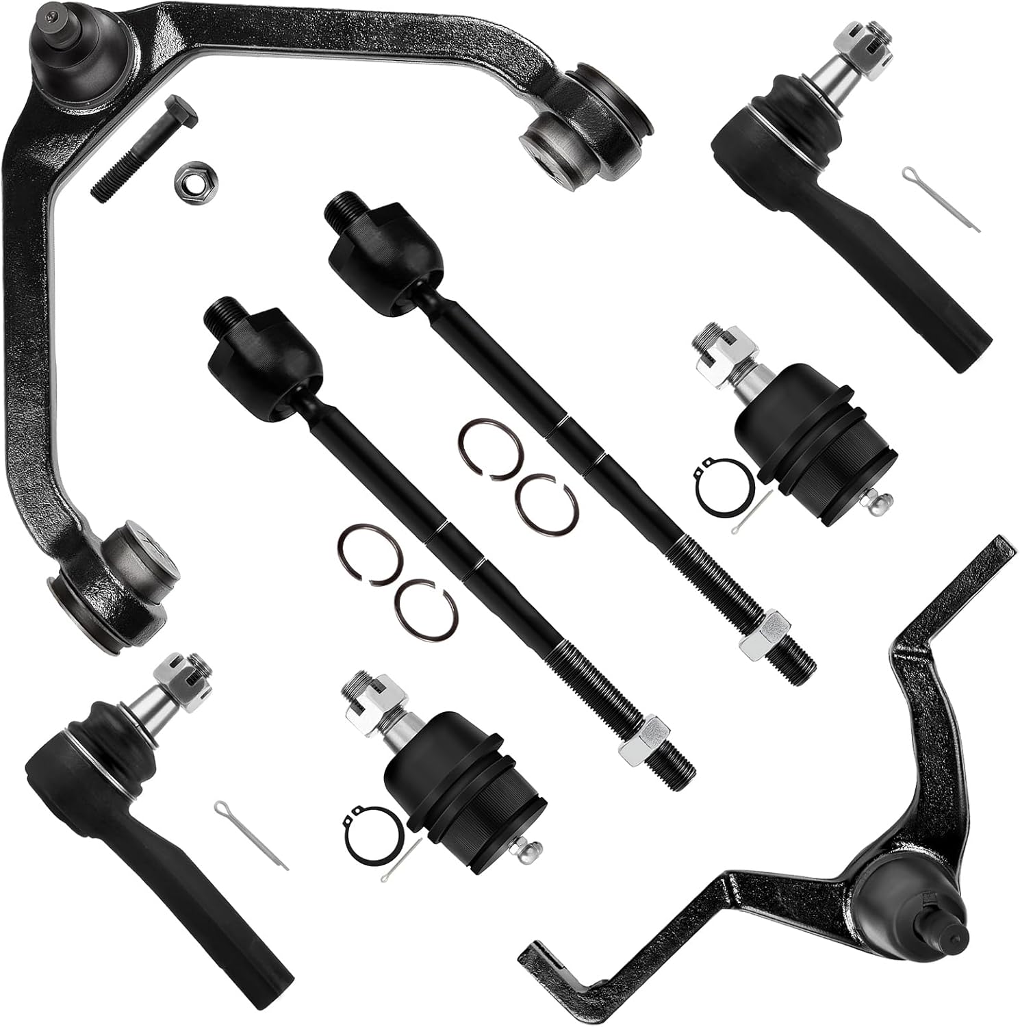 8pc Set Front Upper Control Arm Lower Ball Joint Inner Outer Tie Rods Replacement for Ford Explorer Ranger,for Mazda B2500 B3000 B4000,for Mercury Mountaineer