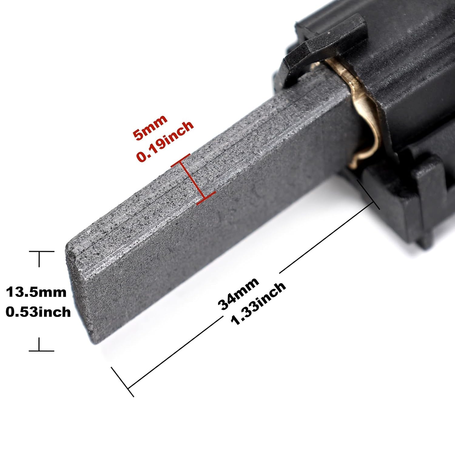 2pcs Carbon Brush Holder for Washing Machine 105982,124309(13.5x5x34mm) Compatible with Whirlpool Zanussi