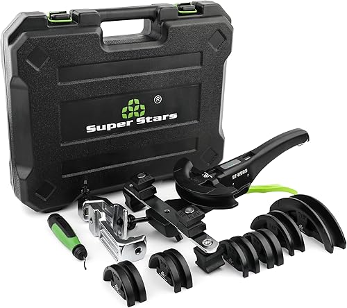 Miniatura 7 de Super Stars Kit de doblador de tubos hidráulicos de 14 a 78 pulgadas - Dobladora de tubos de cobre HVAC con 7 troqueles de aluminio - Herramienta de