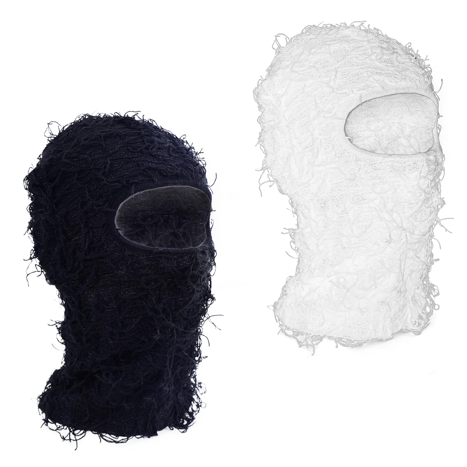 TFTSR 2 Pack Distressed Balaclava Ski Mask for Men Shiesty Yeat Knitted Face Mask for Cold Weather Women