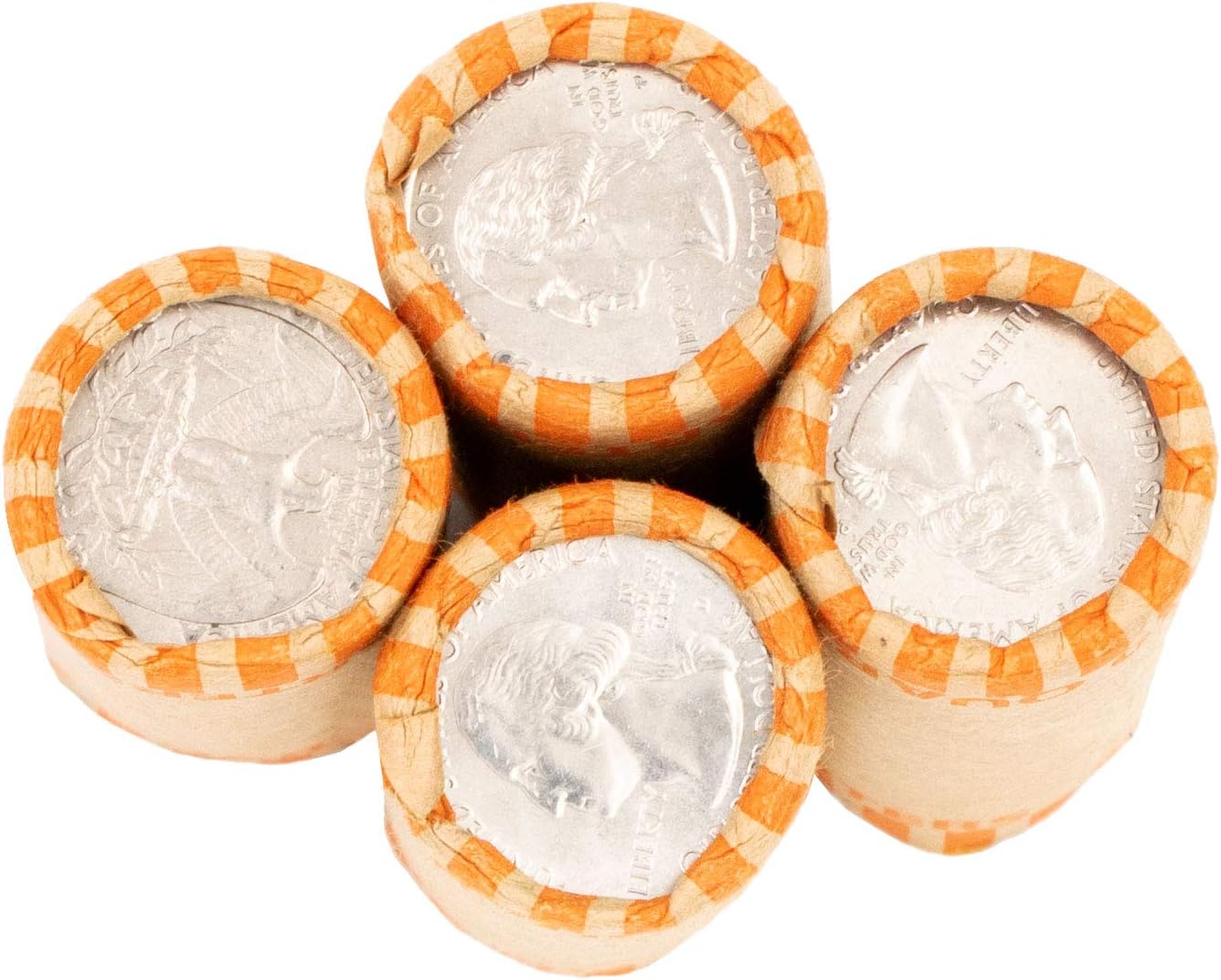 CAROUSELCHECKS Preformed Quarter Coin Wrappers, Bundle of 100