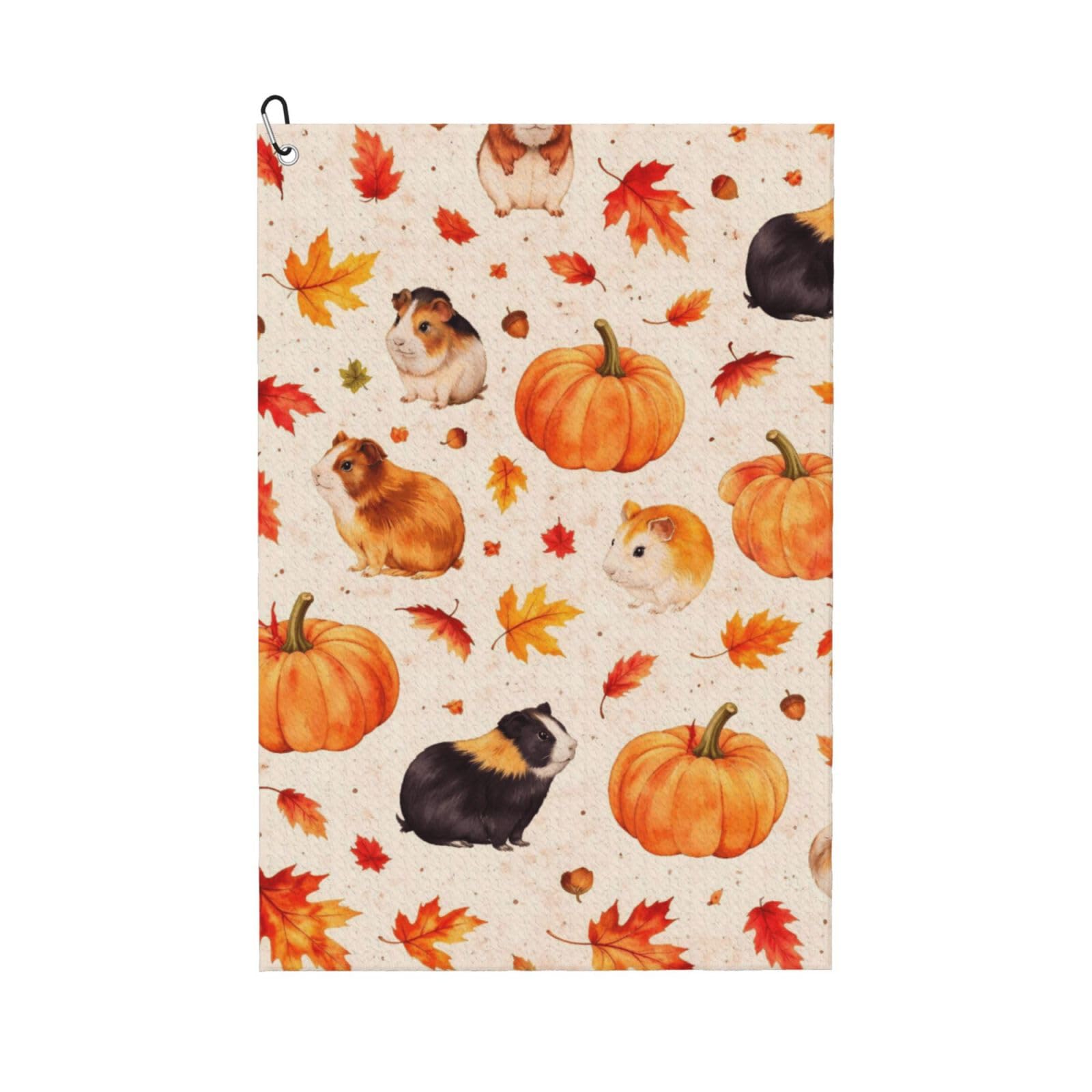 Oudrspo Cute Guinea Pig with Pumpkin Multi-Functional Golf Towel | Absorbent Quick Drying 16x24in