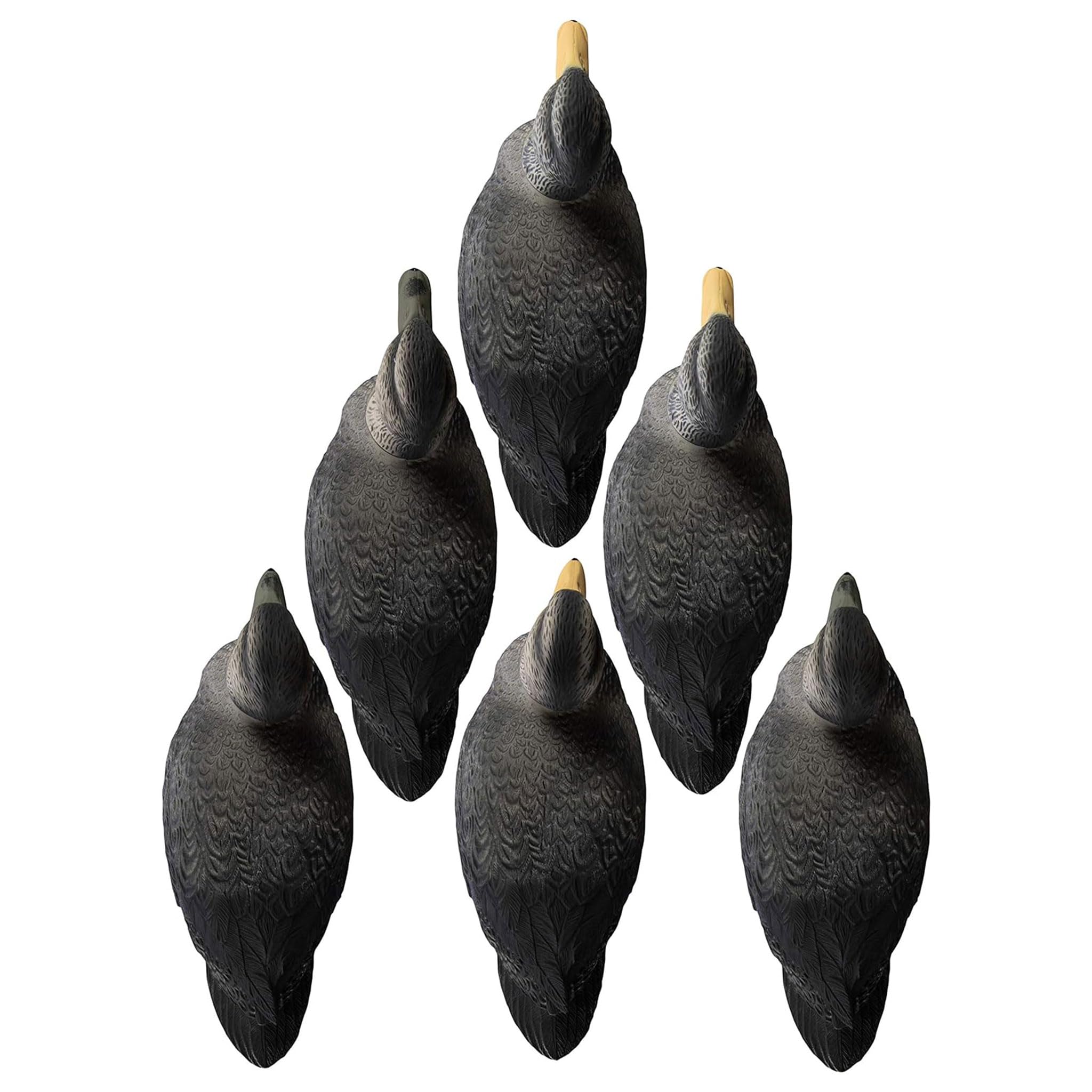 Higdon Outdoors Battleship Black Duck Decoys | Unsinkable with Swivel Heads & Weighted Keels | High-Contrast Visibility| Durable & Easy-Set Floating Design | Foam Filled | 6 Pack