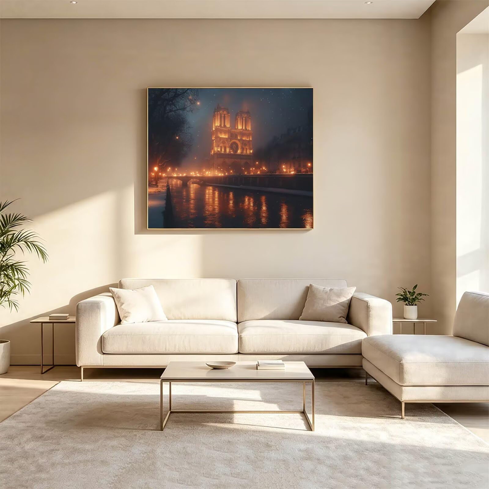 Dipingere con i Numeri Adulti Vista Notturna Tele 100x135cm ZSHS-4291 | Kit Pittura Hobby Creativi Adulti con Colori Acrilici Pennello Paittura Tela Colorata Città per Quadri Moderni Soggiorno