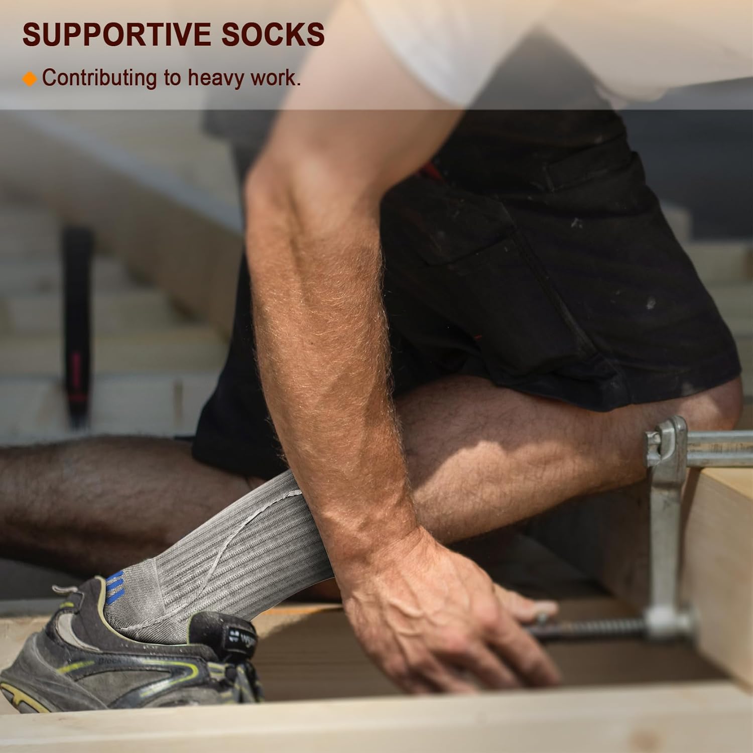 BULLIANT Men Athletic Socks, Compression Sports Crew Socks Cushioned For Men Outdoor Running Hiking-Arch Compression Support - Image 8