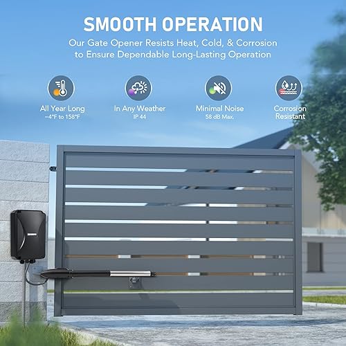 Miniatura 5 de CO-Z Kit de abridor automático de puerta batiente, abridor eléctrico de puerta para puertas de hasta 660 libras, 18 pies, sistema de apertura de