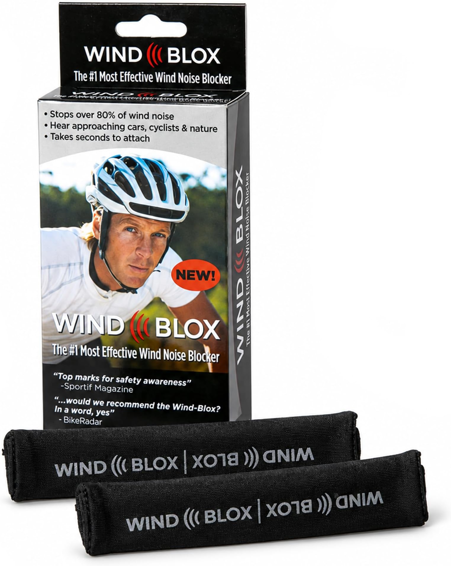 Wind-Blox Pro Helmet Attachment, Wind Noise Blocker Helmet Accessory, Noise Reduction Biking and Cycling Gear, Noise Block Helmet Add-On with Adjustable Straps