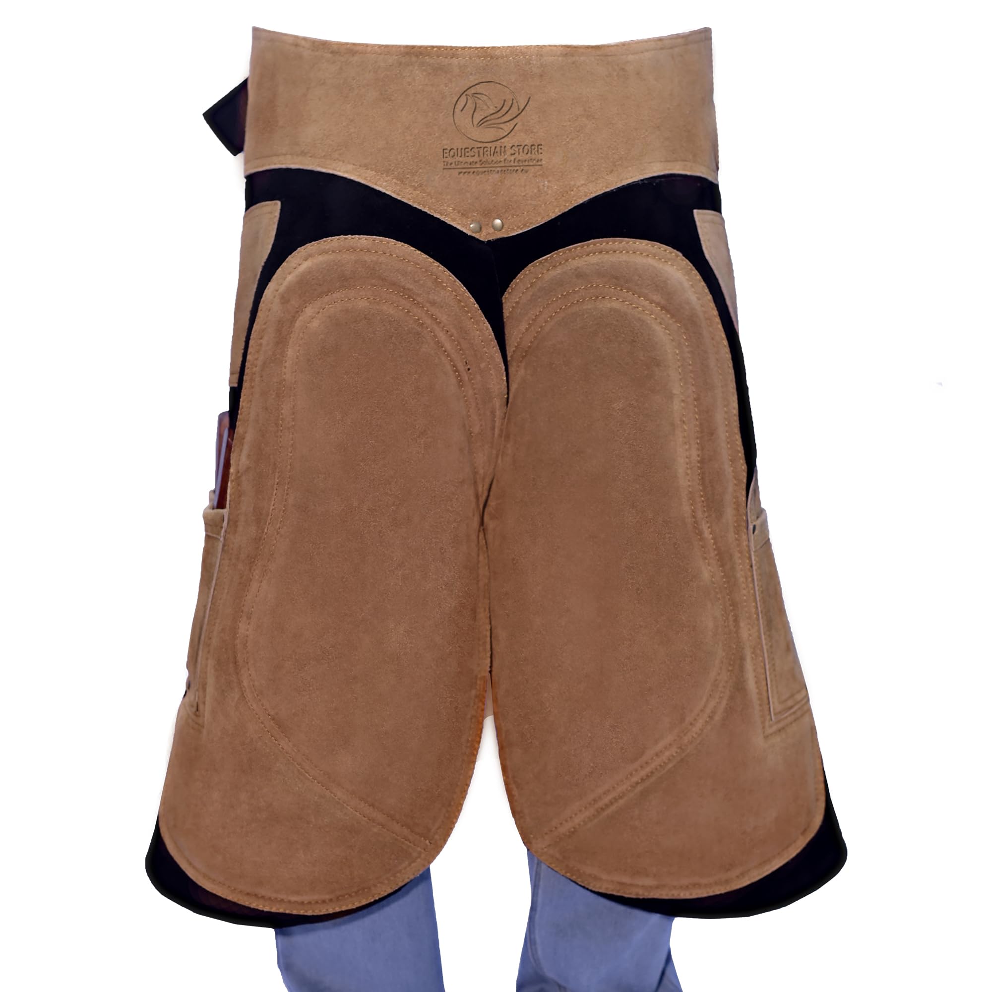EQUESTRIAN STORE 59 cm/65 cm/70 cm/75 cm. Blacksmith Apron Premium Full Grain Leather Genuine Suede Apron for Blacksmith Tools, Trimmer Chaps, Hoof Care, Blacksmith for Men and Women