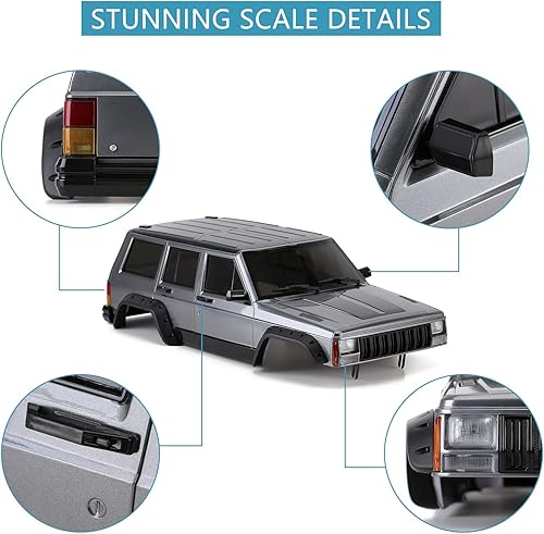Miniatura 3 de INJORA Carcasa de plástico duro de 12.3 pulgadas12.323 in distancia entre ejes Cherokee para 110 RC Crawler Axial SCX10 y SCX10 II 90046 90047 TRX4