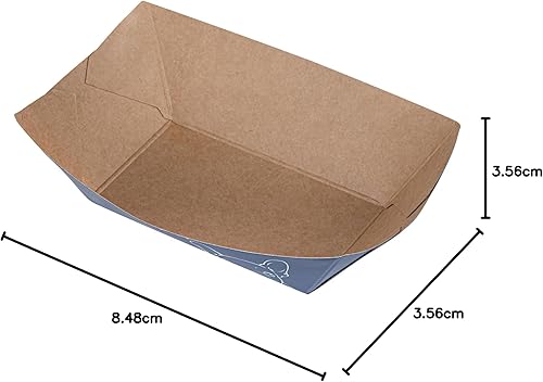 Vista 105 de Restaurantware Papel de periódico Bio Boat - 3" x 2" x 1" - Caja de 50 unidades Newsprint