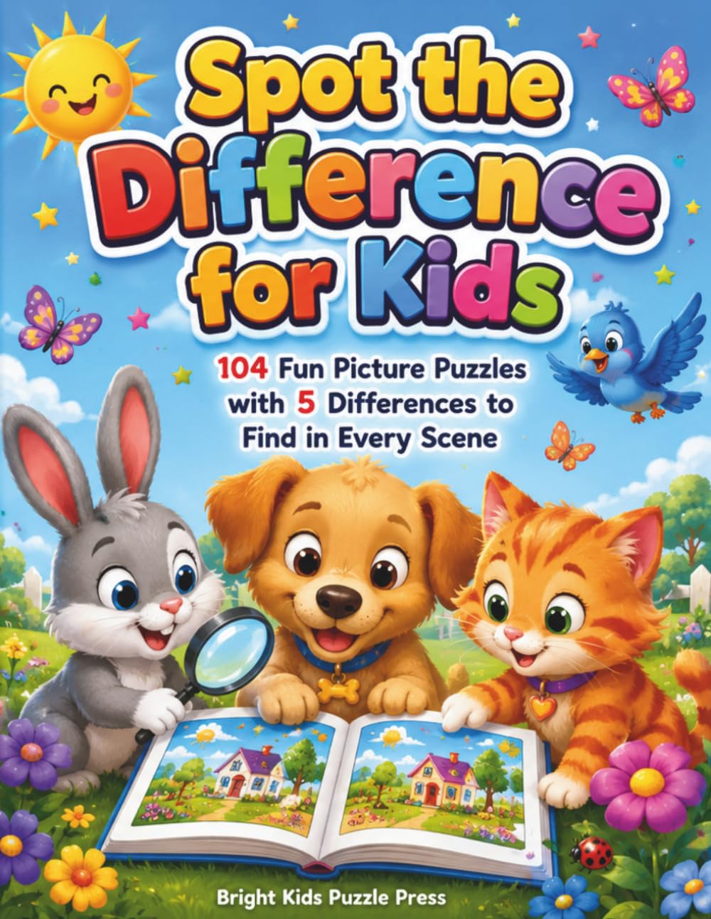 Spot the Difference for Kids: 104 Fun Picture Puzzles with 5 Differences to Find in Every Scene