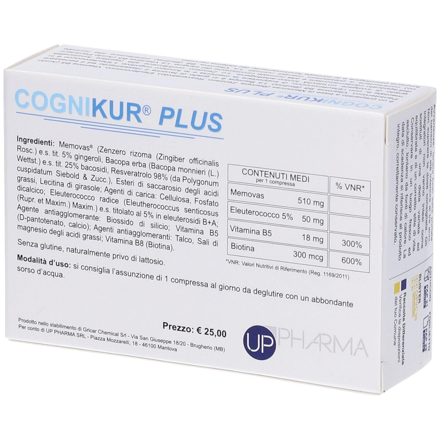 COGNIKUR PLUS 30 compresse integratore per il benessere mentale