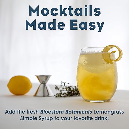 Miniatura 50 de Bluestem Botanicals Jarabe simple de romero orgánico, 8 onzas, mezclador de cóctel y cola sin alcohol para bebidas, sin alcohol