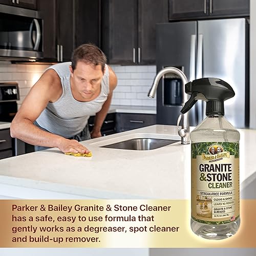 Vista 13 de PARKER & BAILEY Limpiador de granito y piedra, limpiador de encimeras de granito, espray de limpieza de isla de cocina, limpiador de mármol