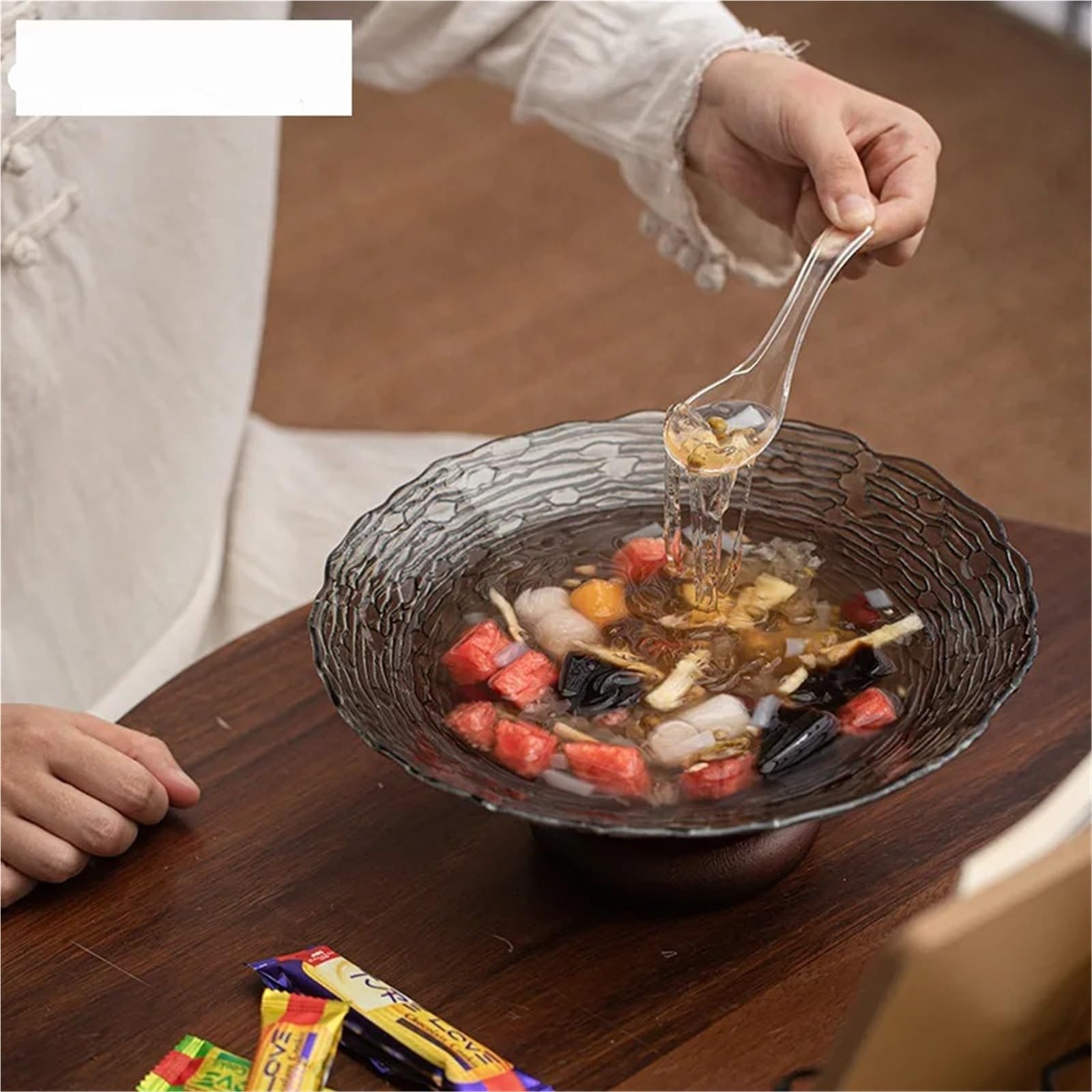 1 plato de fruta cristal con base alta Ocean Para La Fruta