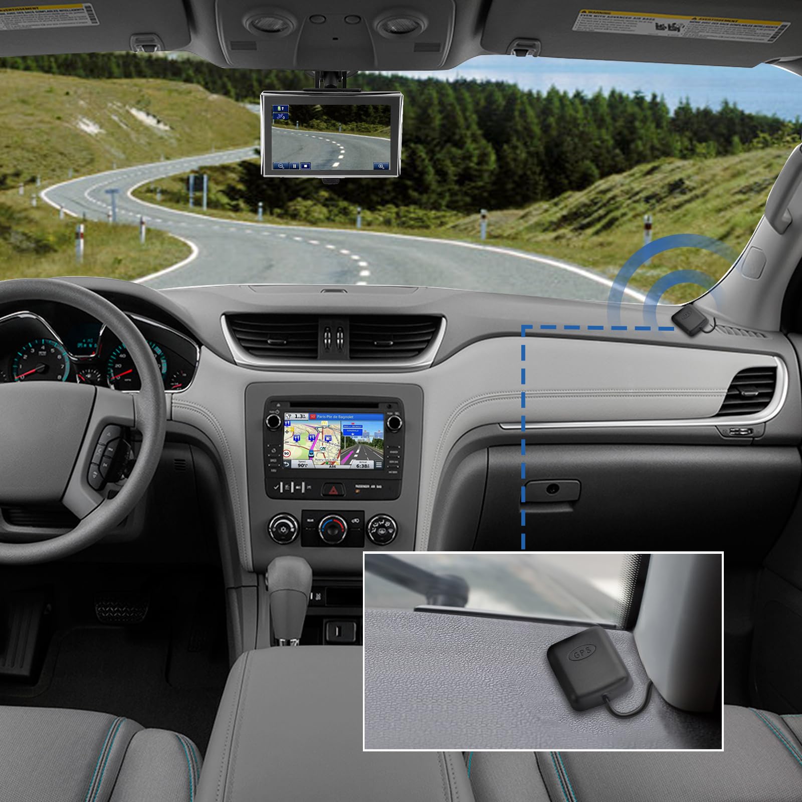 Bingfu Antenna GPS Dash Cam Autoradio Attiva con Adattatore Audio 3,5 mm per Auto Camion SUV Parabrezza Specchio Dash Camera Monitoraggio Sorveglianza della Vedio Registratore DVR Localizzatore GPS