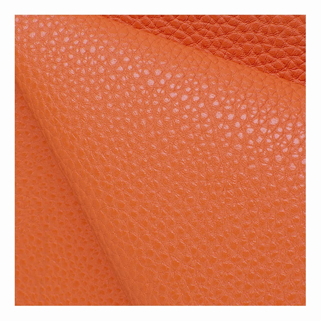 Tissu simili cuir imperméable orange 140cm haute résistance pour tapisserie et siège de voiture - 8