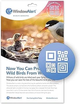 WindowAlert Modern Square Anti-Collision Decal - UV-Reflective Window Decal to Protect Wild Birds from Glass Collisions - Made in The USA