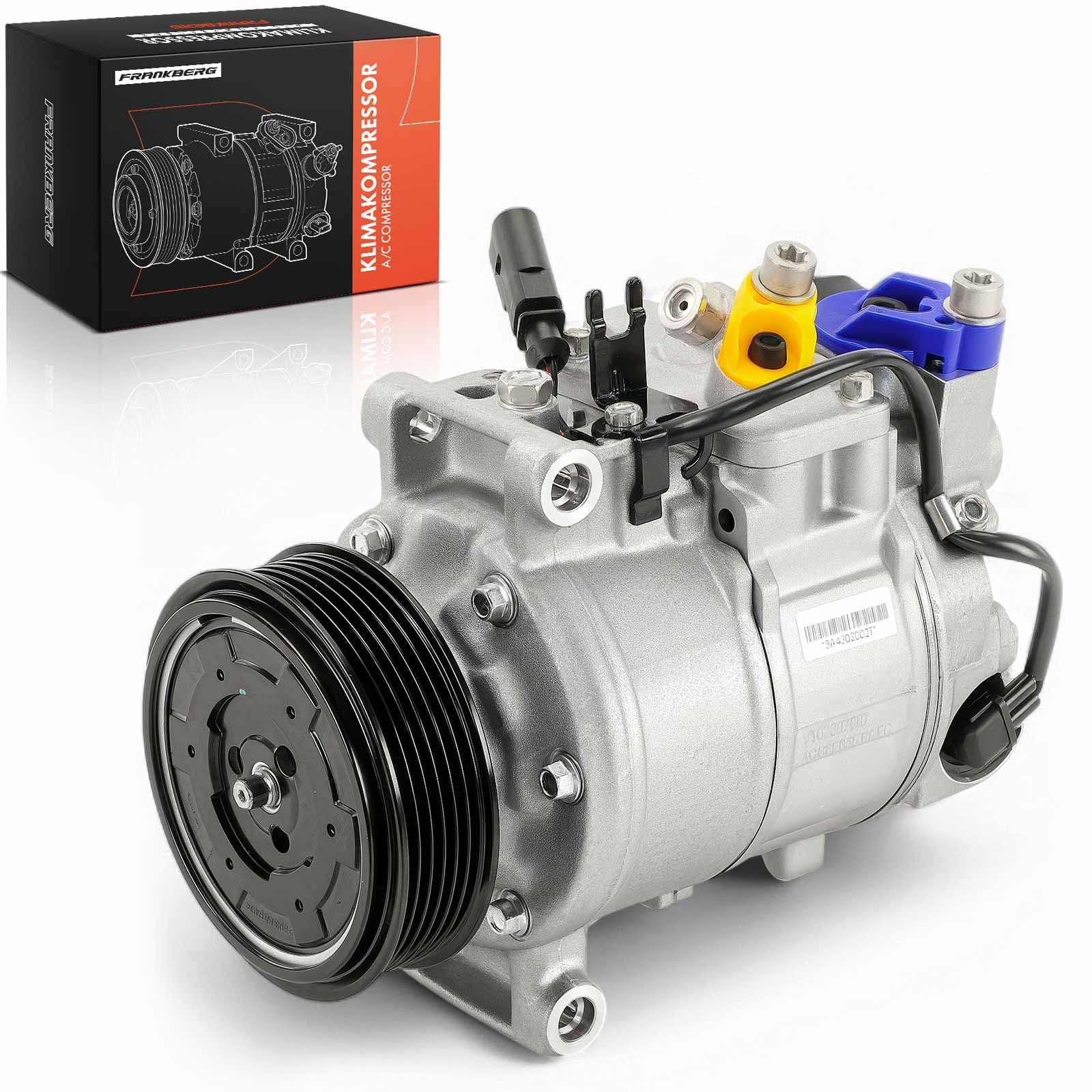 Frankberg Compressore dell'aria condizionata con frizione Compatibile con A4 8KH 8E2 8EC 8K2 8E5 8ED 8K5 8H7 8HE A6 4F2 4G2 4GC 4F5 4FH 4G5 4GD Q5 8RB A5 8T3 8F7 8TA inkl. Öl vorbereift
