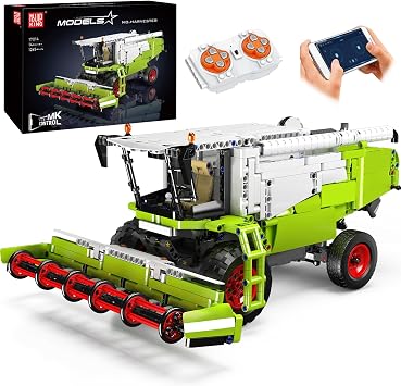 Mould King 17014 Wheat Harvester Building Blocks Set, Tractor Truck Building Kit with Motor, Farm Truck Construction Vehicles Toys, DIY Assembly STEM Car Model for Adults 1265 PCS