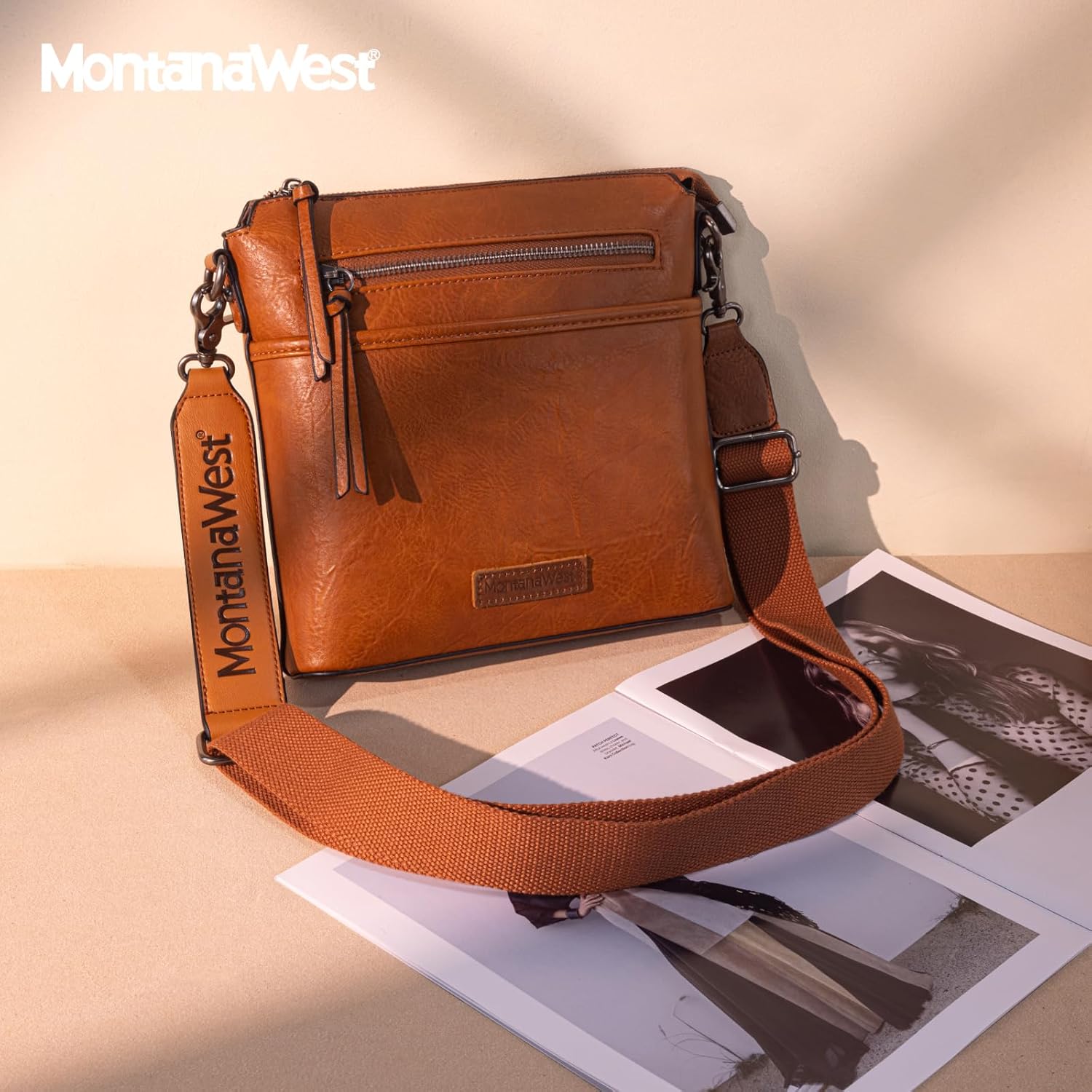 Montana West Crossbody Bag for Women Multi Pocket Cross Body Bag Purses with Guitar Strap