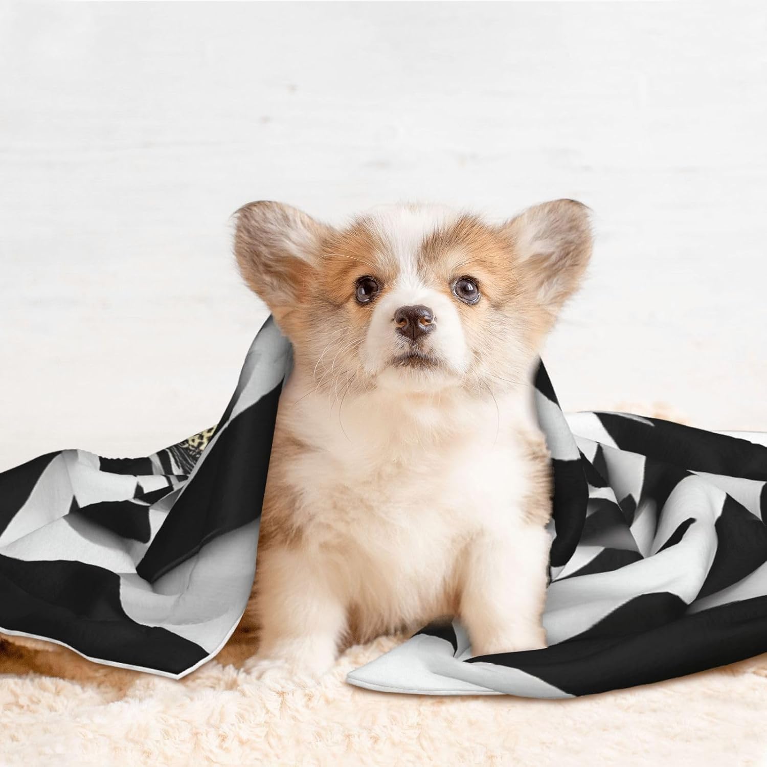 3D Vortex Illusion Print Soft Plush Pet Blanket, Washable Dog Blanket, Cat Fleece Throw, Puppy Bed Crate Mat & Sofa Couch Protector - Large