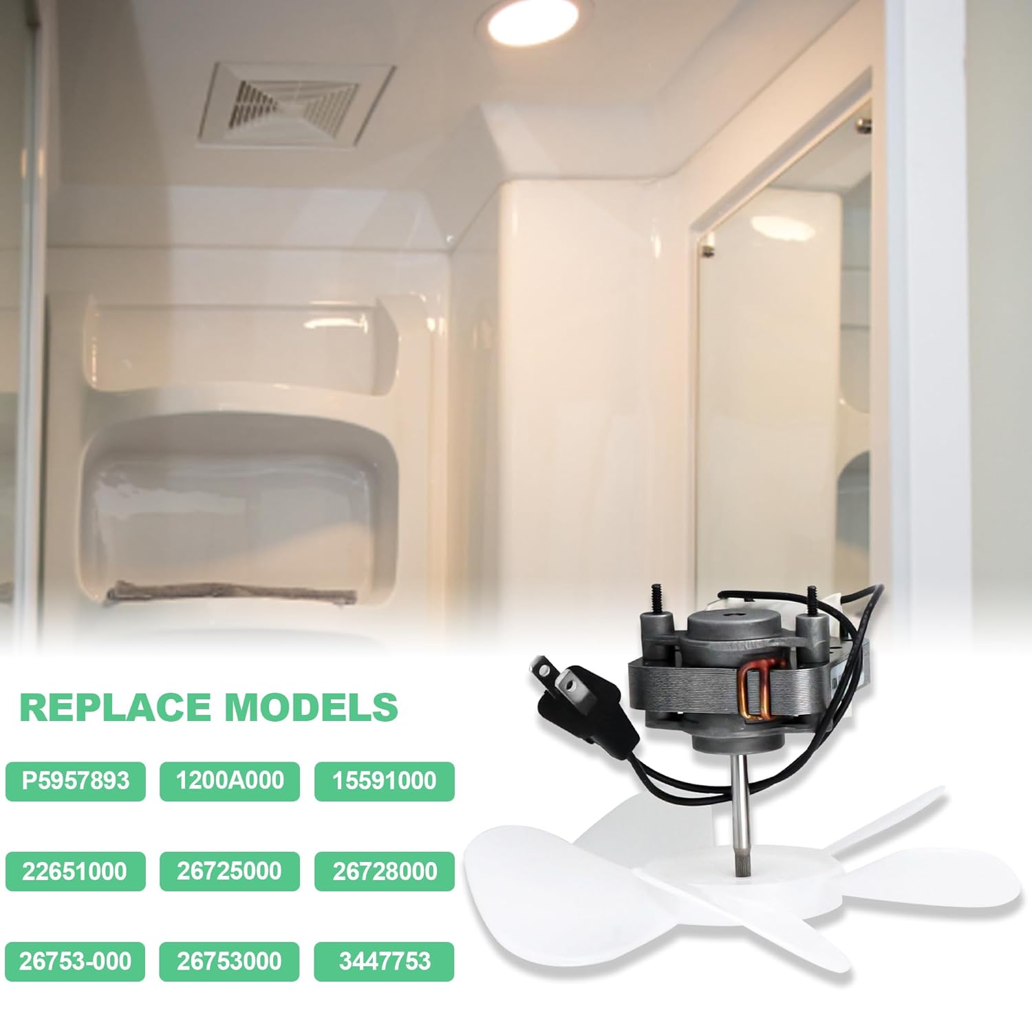 S1200A000 Exhaust Bathroom Vent Fan Electric Motor by puxyblue - Compatible with BRoan NuTone 686,M686, 687,870-Replaces SAP5957893 1200A000, 15591000, 22651000,etc-Noise Level 50 dB,3000RPM 120V