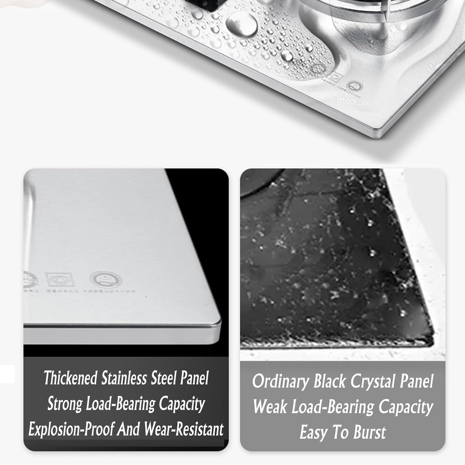 Propane Stove,2 Burners Portable Propane Stove,Stainless Steel Gas Cooktop,Maximum 17742.4BTU Suitable for Home and Commercial Kitchens (Color : LPG)