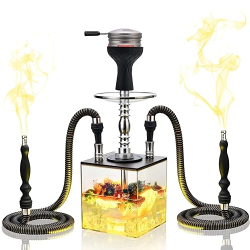 Hookah Set Upgrade Cube hookahs 2 Hose Acrylic Hookah with