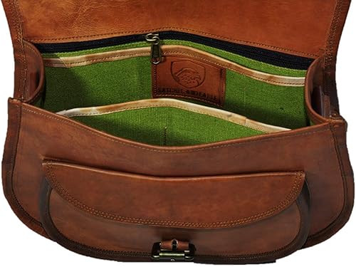 Miniatura 4 de Satchel and Fable Bolso de hombro hecho a mano para mujer estilo vintage de cuero marrón genuino