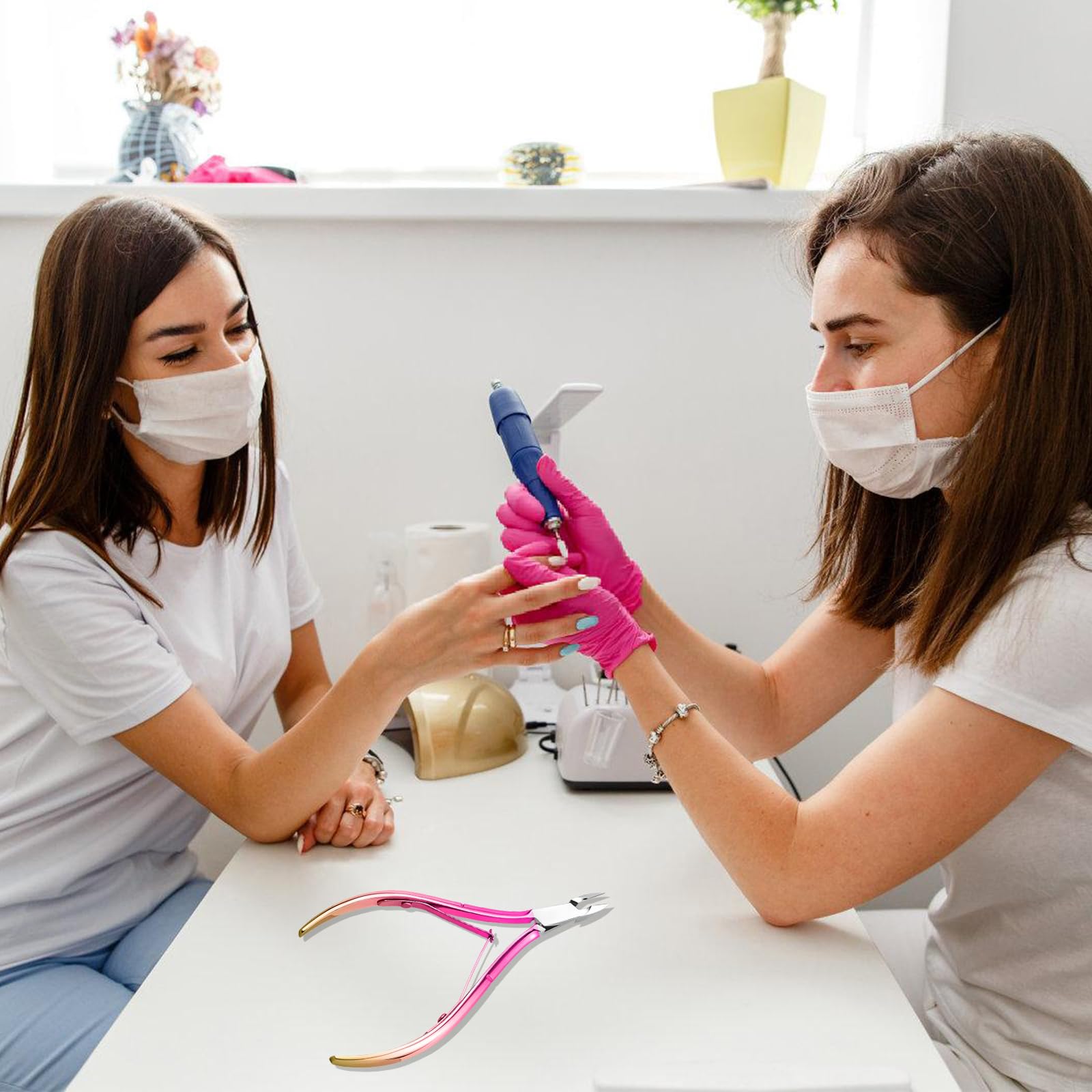 Nożyczki do skóry, Profesjonalne szczypce do skórek ze stali nierdzewnej, Różowy gradient, Pedicure i manicure