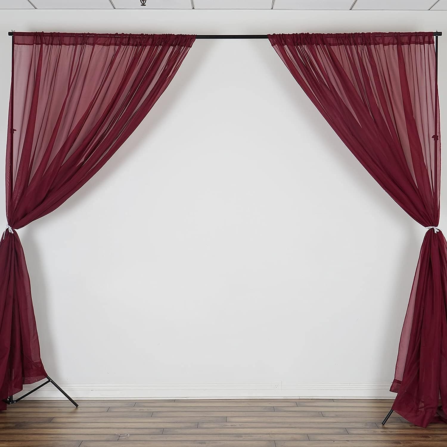 Fire Retardant Resistant, Sheer Voile Chiffon Fabric Draping Panels | Voile Fabric - 120" Wide | Use for Backdrop Curtain (1 Panel Seamless 10 Feet Wide x 15 Feet Long, Yellow)