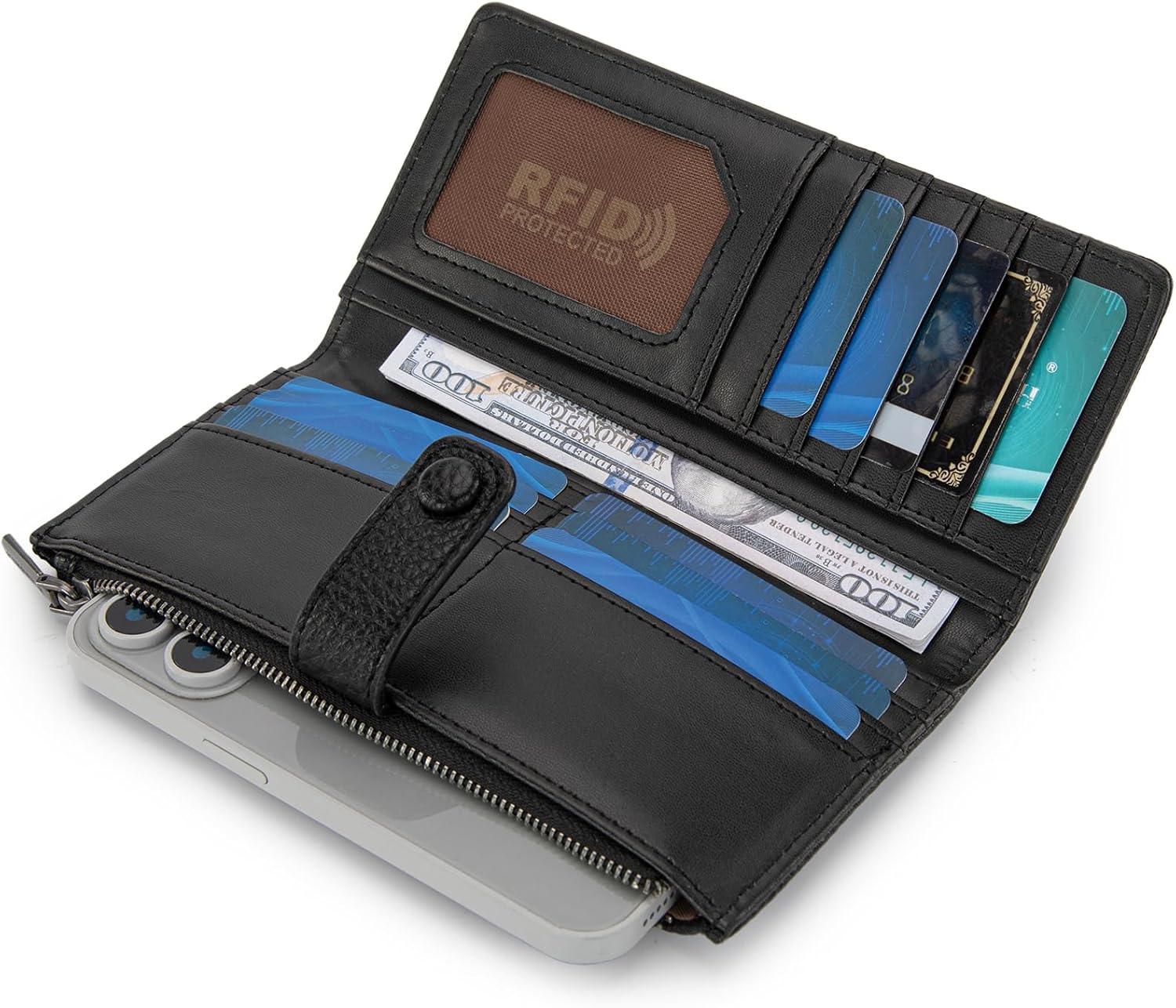 Montana West Women's Wallet Bifold RFID Blocking Wallets Large Capacity Card Holder Wallets with Zipper Coin Pocket - Image 5