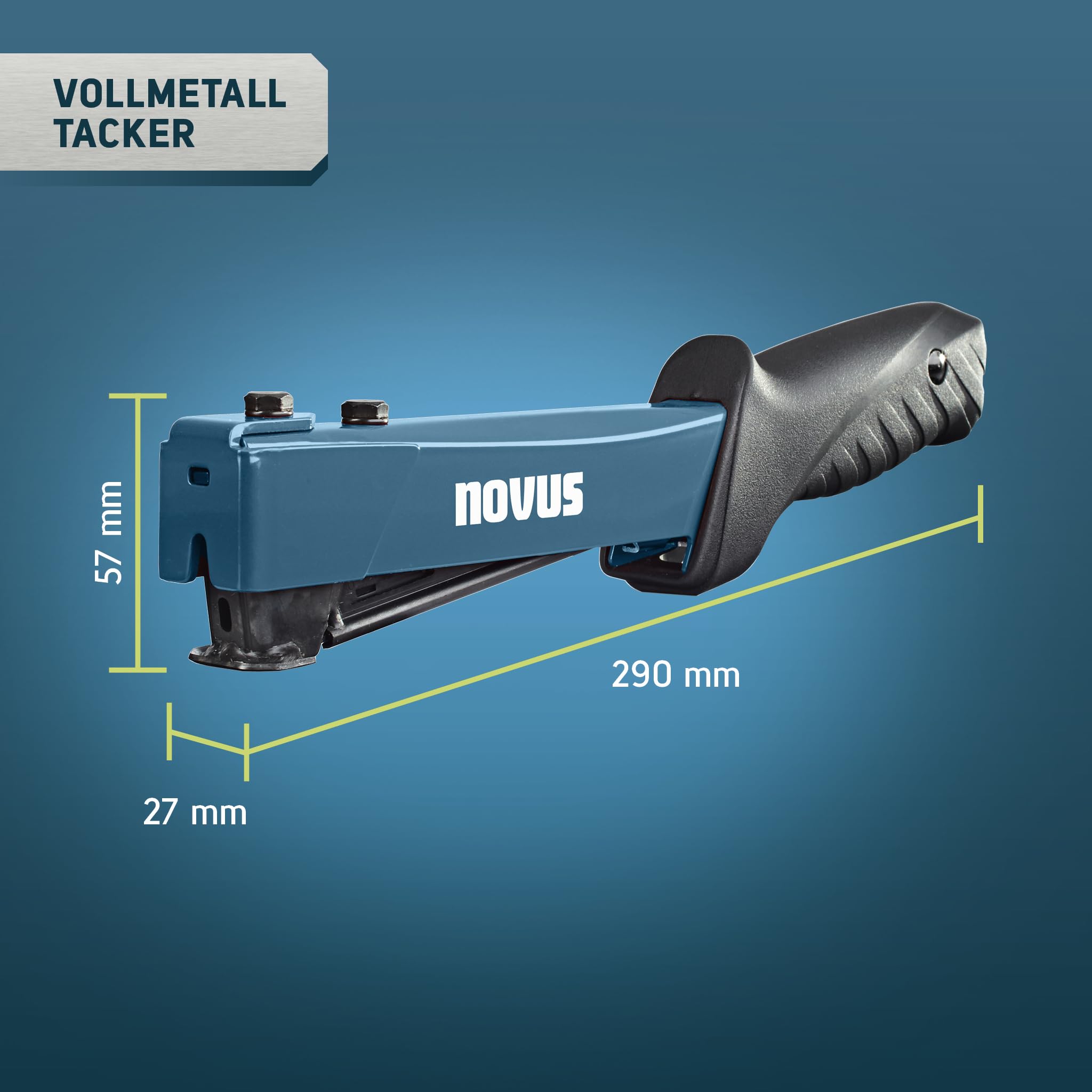 NOVUS TOOLS J-044 zestaw zszywaczy młotkowych + 5000 zszywek z drutu płaskiego - duży zszywacz do profesjonalnego zastosowania - zszywki płaskie G typ 11 od 6 do 12 mm - w całości z metalu
