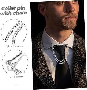 Amazon | Holibanna メンズチェーン付き カラーピン ネクタイ