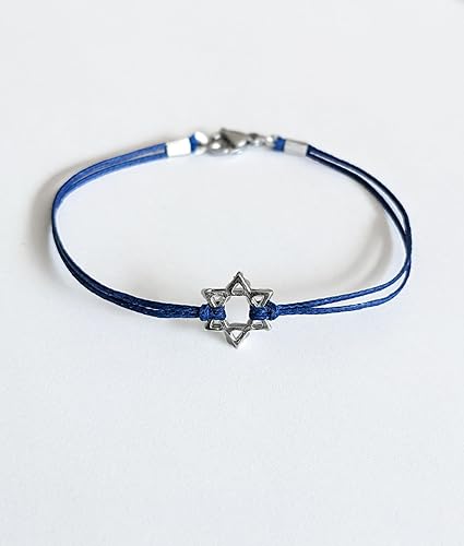 Miniatura 2 de Star of David men's bracelet, silver, gift for him, blue bracelet for men, Bar Mitzvah gift, Jewish, Hebrew Jewelry from Israel, judaica