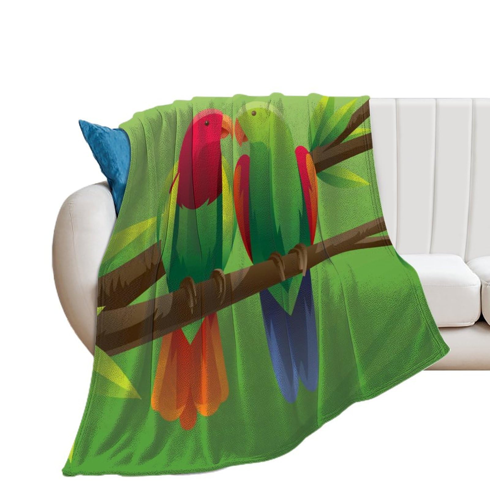 Couverture en flanelle perroquet idée cadeau plaid doux 130x150