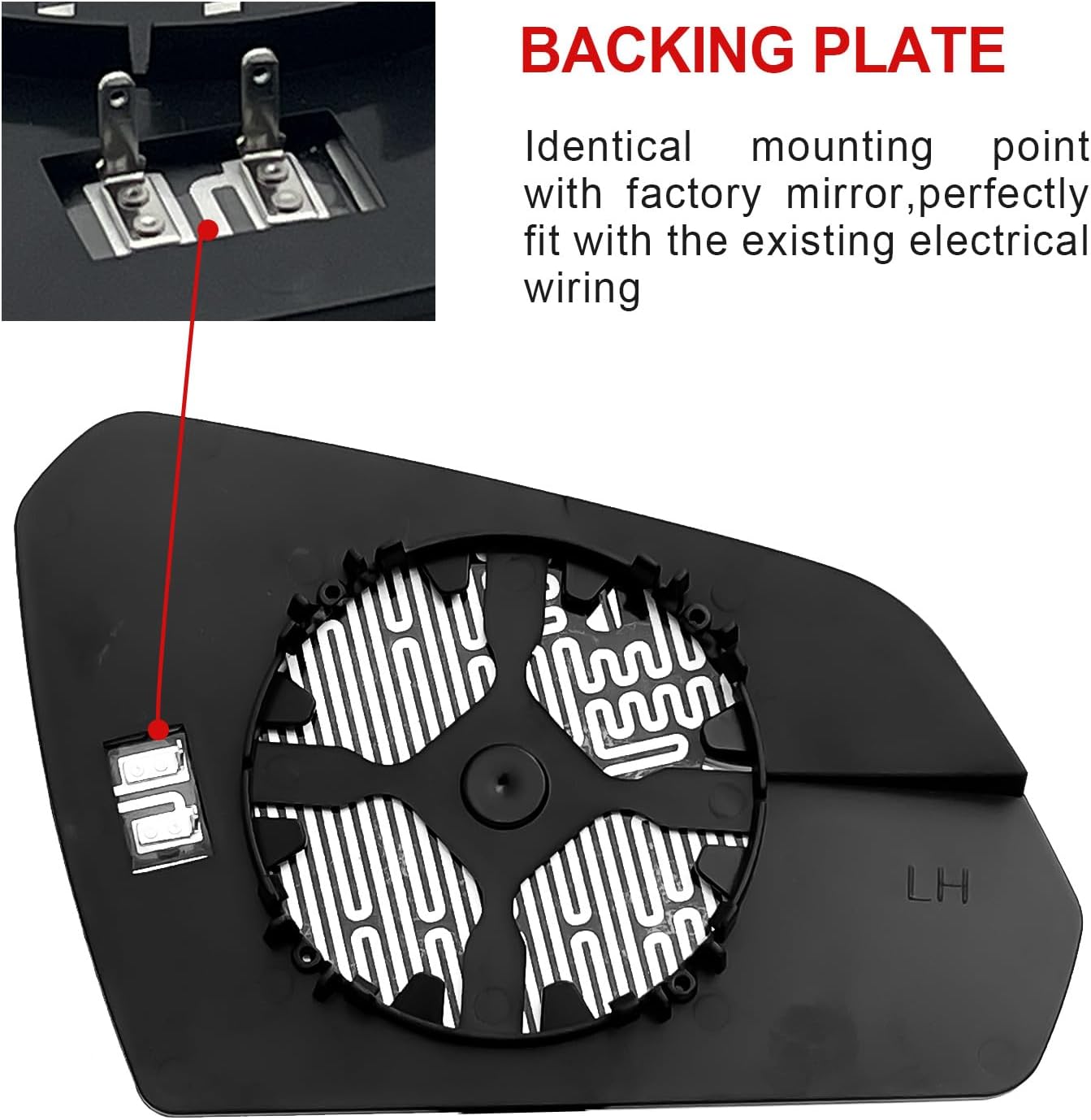 Driver Side Mirror Replacement for Hyundai Sonata 2015 2016 2017 2018 2019, Left Exterior Side Rearview Mirrors Glass, Power Heated, with Backing Plate and Rear Holder