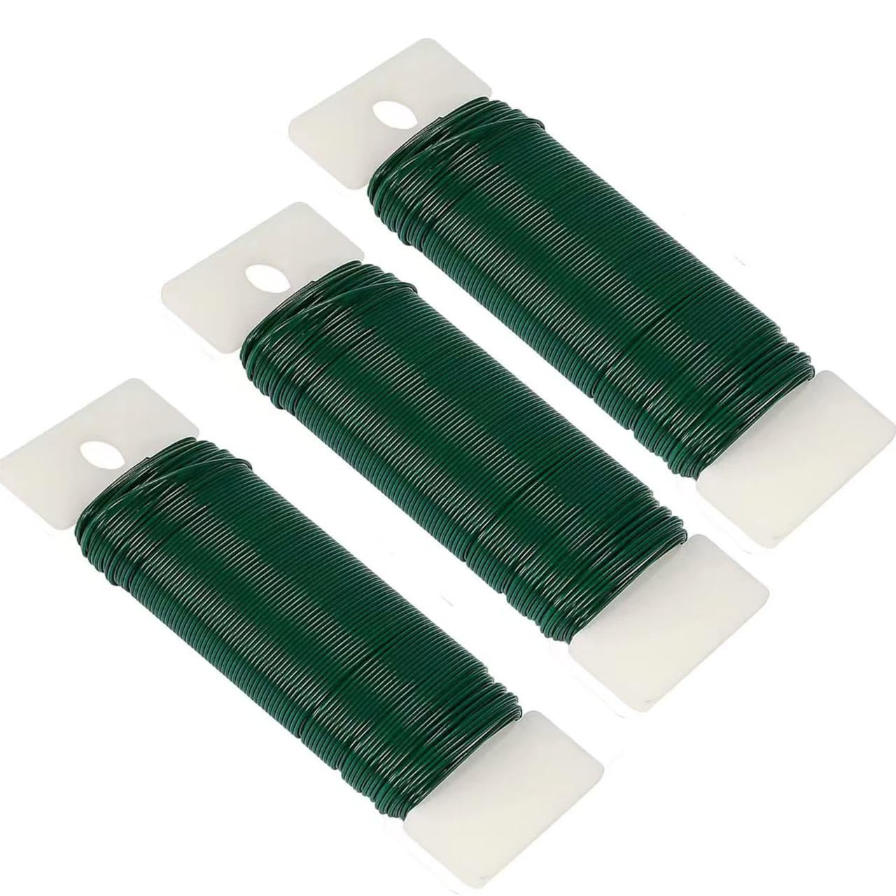 Green Florist Wire, 117 Yards Paddle Wire 22 Gauge for Wreath Making, Floral Arrangements & Christmas Décor, Flexible Garden Plant Support