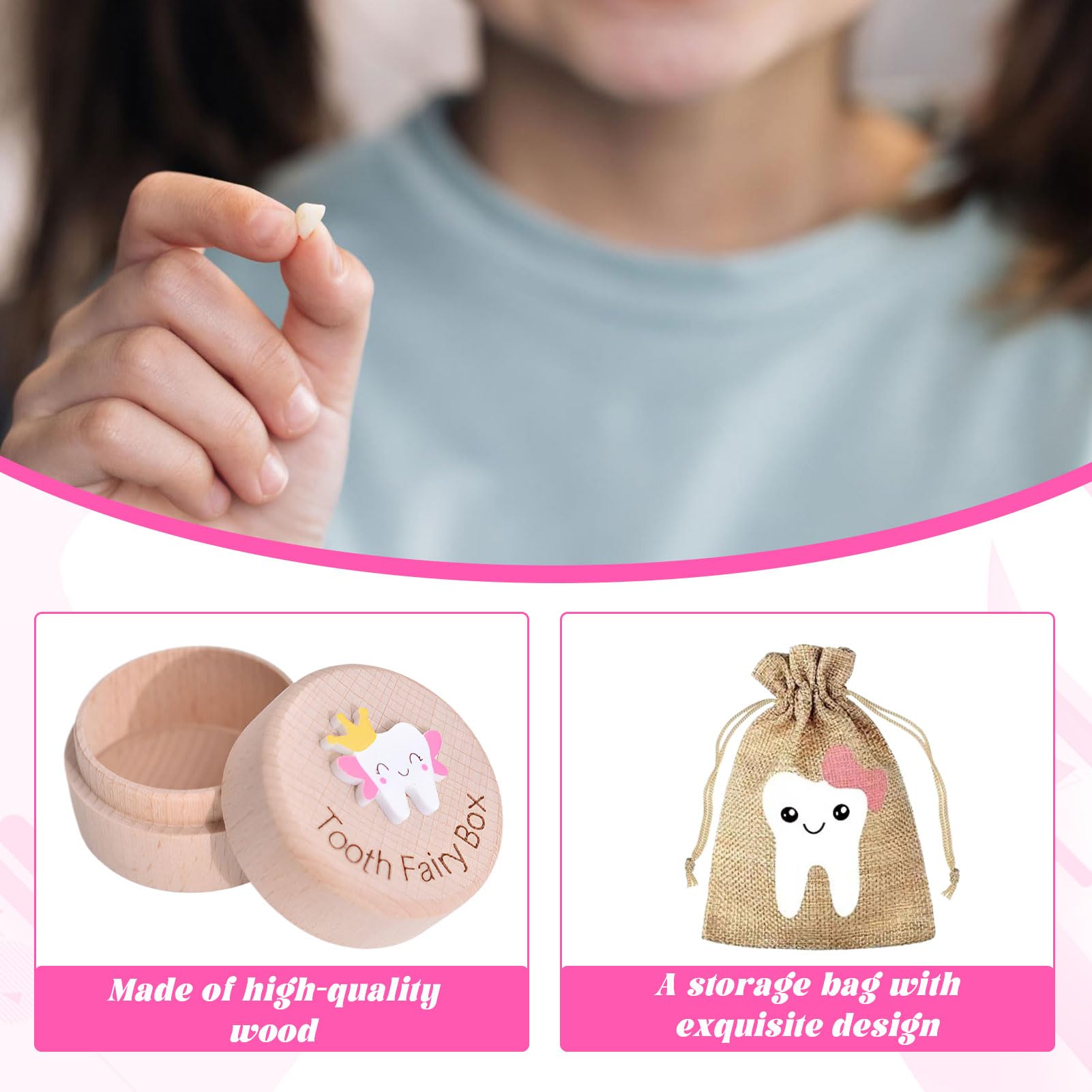 Eophmi Tooth Fairy Box, 3d Carved Tooth Fairy Bag, Tooth Fairy Gift - Image 3