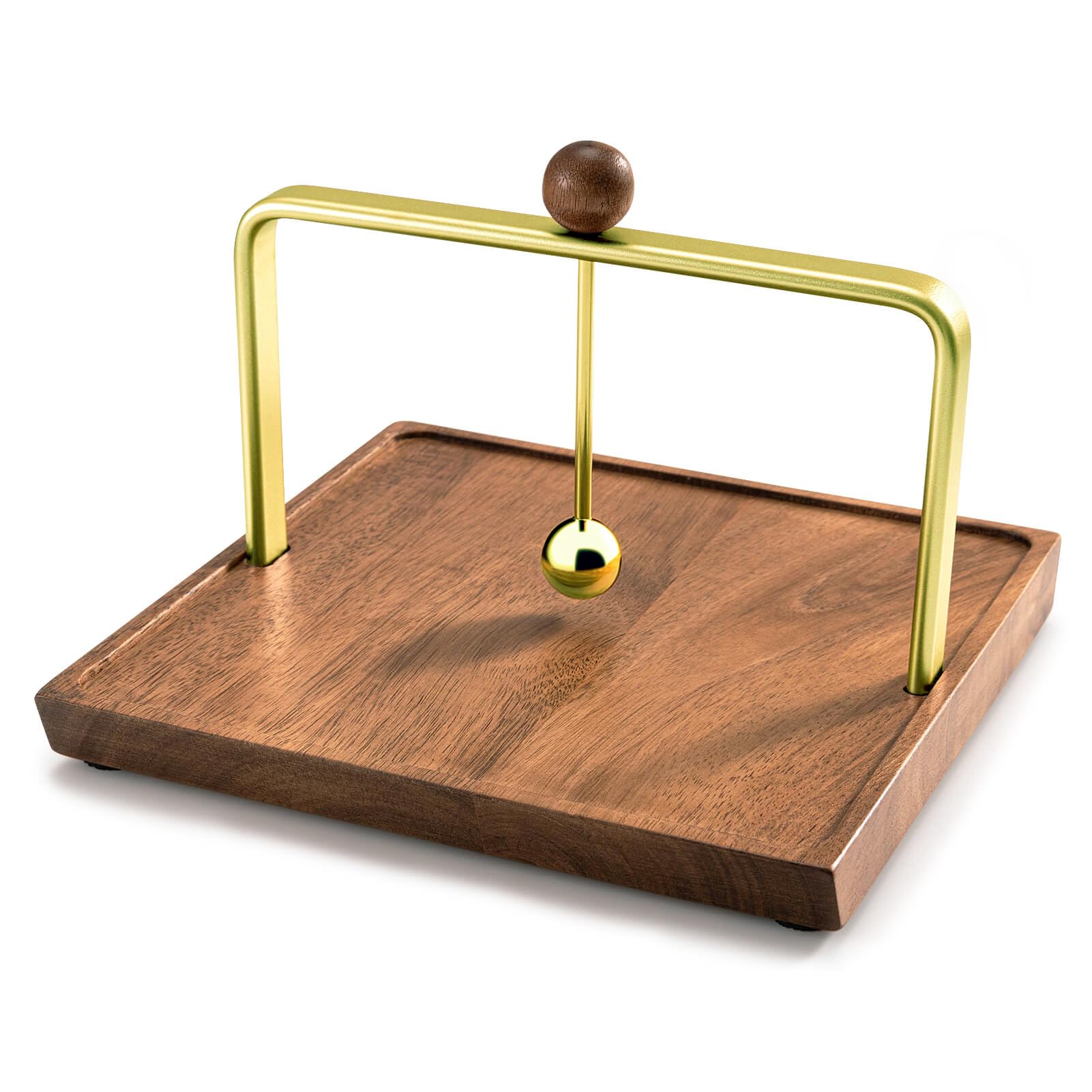 Servilletero de madera para mesa, dispensador de servilletas cuadrado con sofisticada barra central de metal, servilletero de cóctel para el hogar, cocina, oficina, restaurante, hotel, cafetería, bar