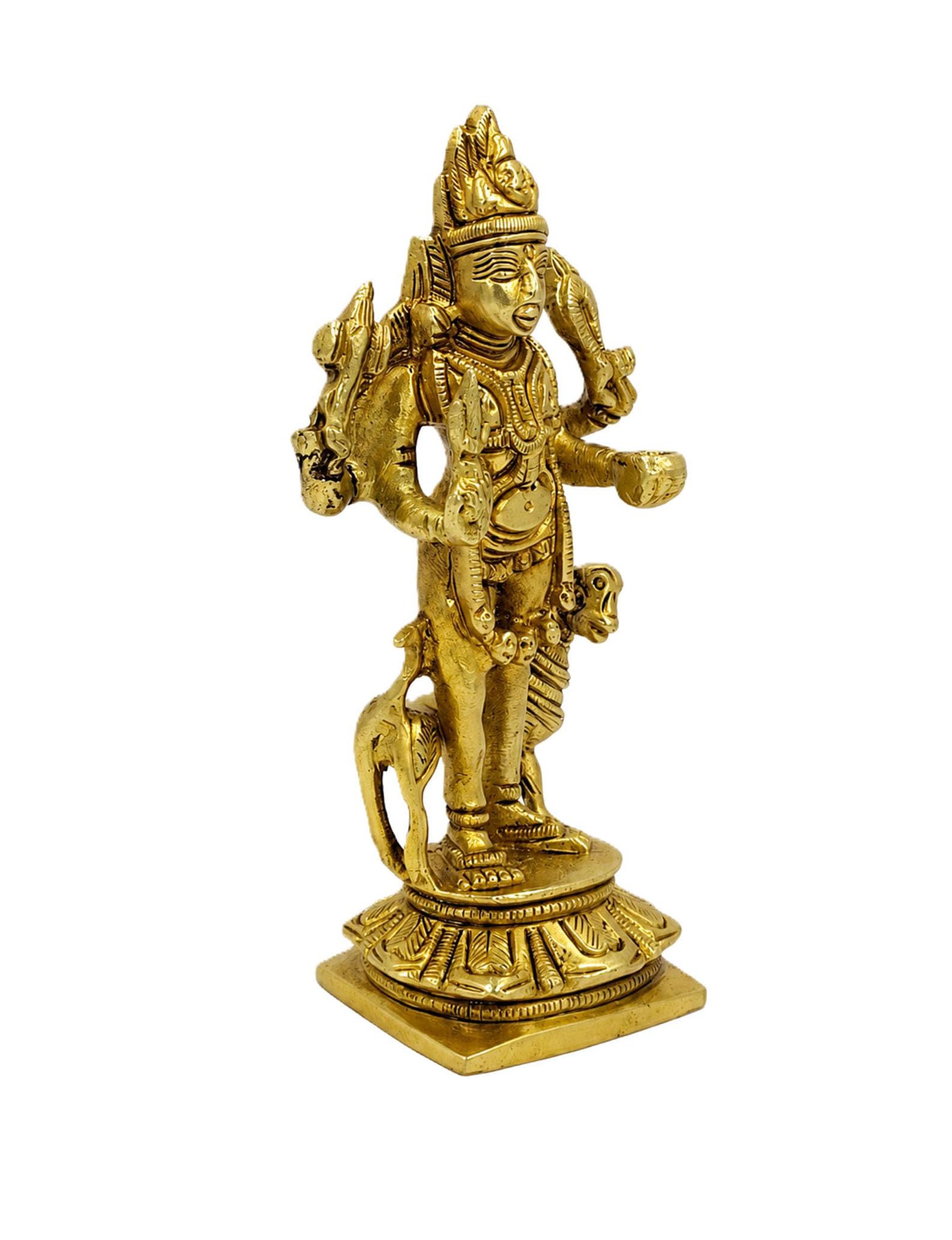 Brass Kaal Bhairav Statue - Protection & Home Decor -3 Brass Kaal Bhairav Statue - Protection & Home Decor -3