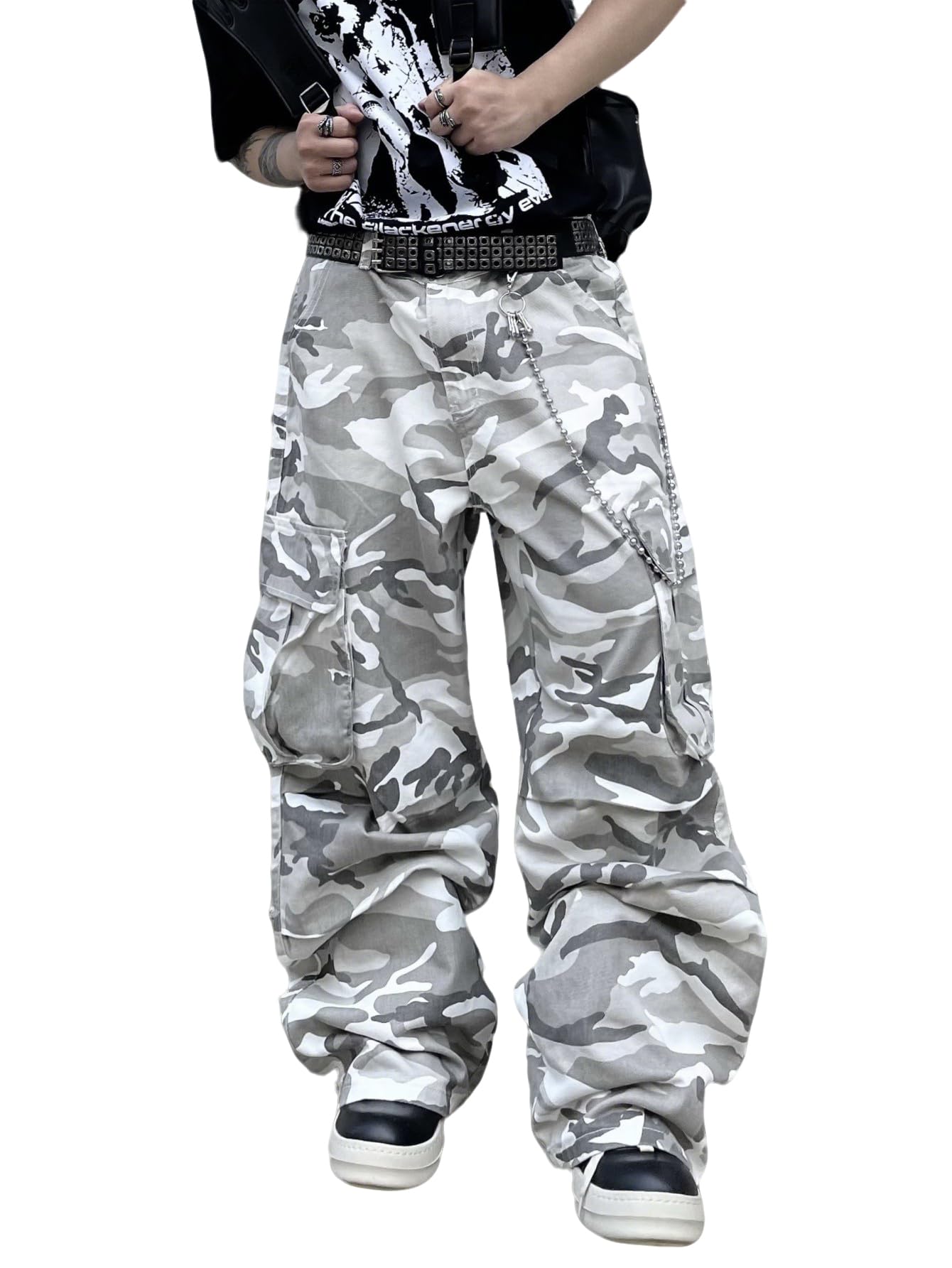 DFGIGT Baggy Denim Cargo Pants for Men